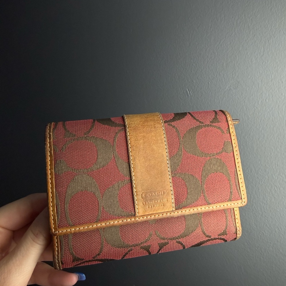 Y2K vintage Coach signature canvas bifold or trifold wallet